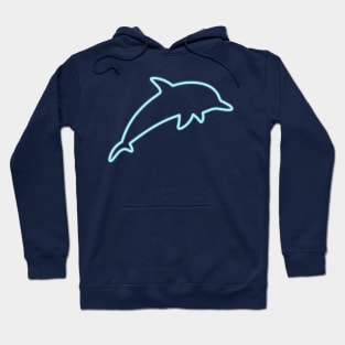 80's Gift 80s Retro Neon Sign Dolphin Hoodie